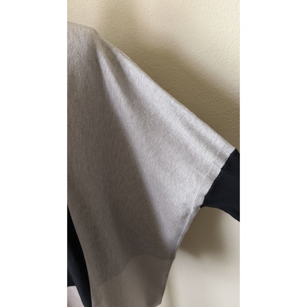 Aaeda Women's Size L/XL Gray Tan Black Color Block Dolman Sleeve Knit Sweater - Picture 4 of 8